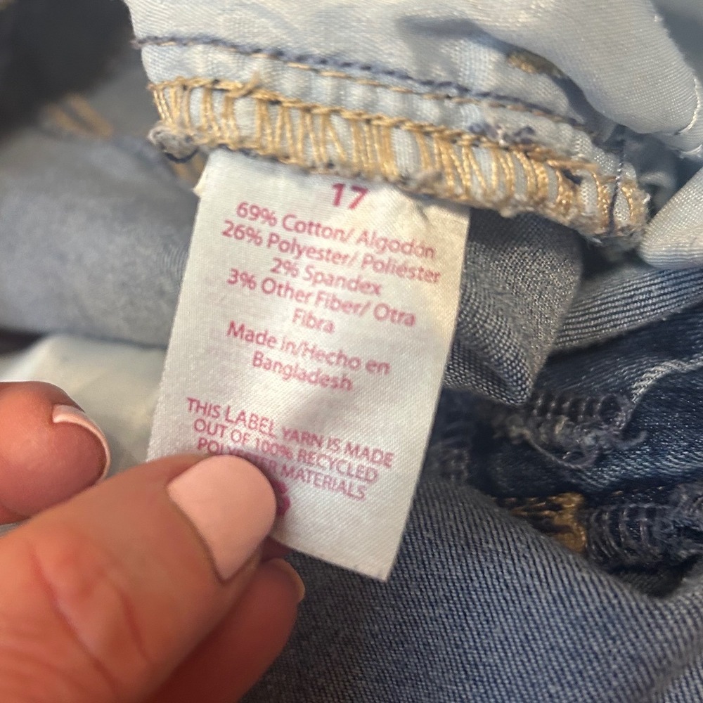 Daisy print dopamine high rise stretch fun funky Jeans junior sz 17 women sz 14 - Picture 3 of 8